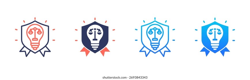 Icon-Paket für geistiges Eigentum in mehreren Stilen