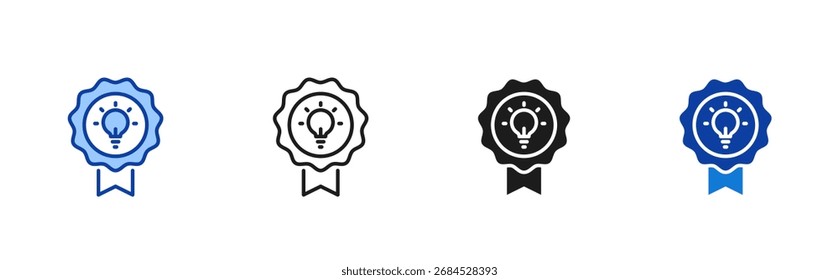 Conjunto de iconos de Propiedad intelectual que contiene iconos de vector de línea, azul y estilo de glifo