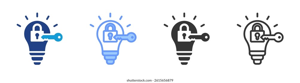 Intellectual Property icon set multiple style collection