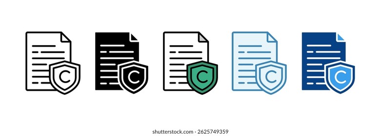 Intellectual Property Icon Set Multiple Style Collection
