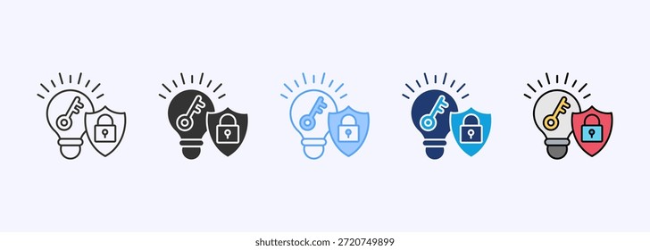 Propriedade Intelectual Conjunto de Ícones Multiestilo Vários Elementos de Coleta Para Design