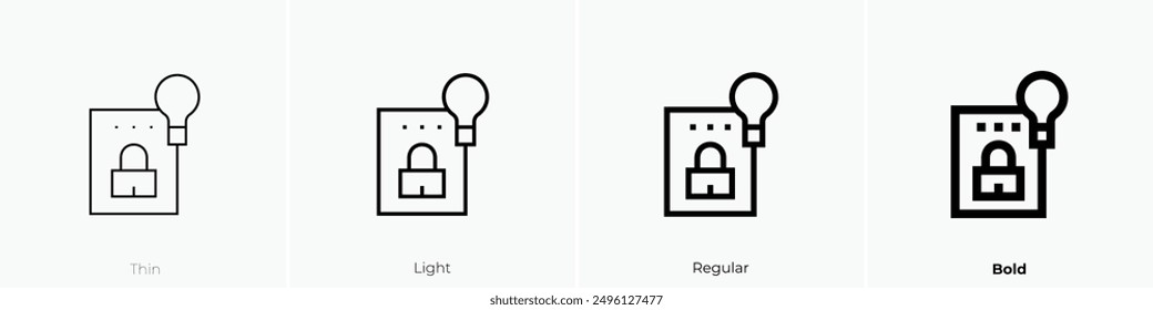 intellectual property icon. Thin, Light Regular And Bold style design isolated on white background