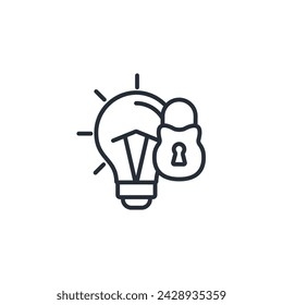 Icono de propiedad intelectual. vector.Trazo editable.signo de estilo lineal para el uso de diseño web,logo.Ilustración de símbolo.