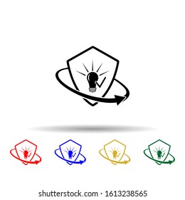 Intellectual property insurance multi color style icon. Simple glyph, flat vector of insurance icons for ui and ux, website or mobile application