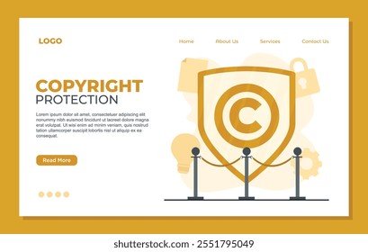Intellectual property landing page template Copyright vector concept copyright illustration