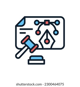 Icono de la Ley de Propiedad Intelectual en vector. Ilustración