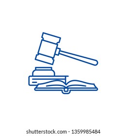 Intellectual property line icon concept. Intellectual property flat  vector symbol, sign, outline illustration.