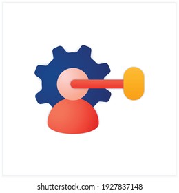 Intellectual property management flat icon. Maximizing profitability. Protection of intangible creations. Property concept.3d vector illustration