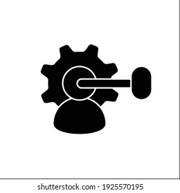 Icono de glifo de gestión de propiedad intelectual. Maximizar la rentabilidad. Protección de las creaciones intangibles. Concepto de propiedad.Firma plana rellenada. Ilustración vectorial de silueta aislada