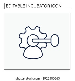 Intellectual property management line icon. Maximizing profitability. Protection of intangible creations. Property concept. Isolated vector illustration. Editable stroke