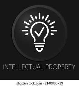 Intellectual property minimal vector line icon on 3D button isolated on black background. Premium Vector.


