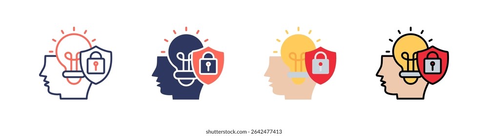 Intellectual Property Multi Style Symbolsatz-Vektor