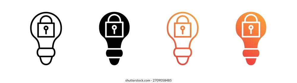Intellectual Property Multiple Style Icon Set Vector