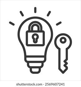 Intellectual Property Outline Icon Vector Illustration