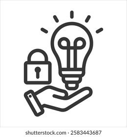 Intellectual Property Outline Icon Vector Illustration