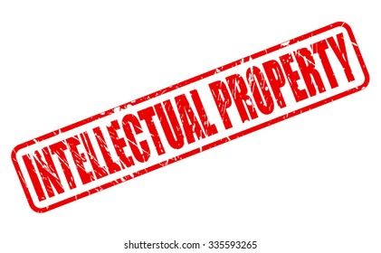 INTELLECTUAL PROPERTY red stamp text on white