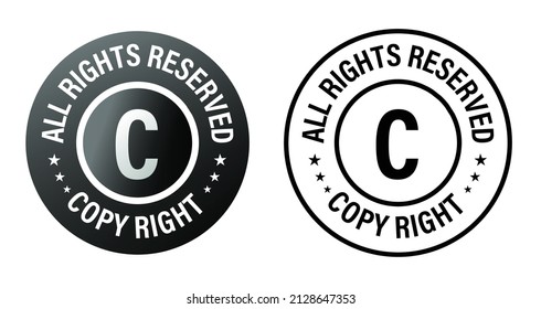 intellectual property rights abstract, 'copyright, All rights reserved' vector icon set