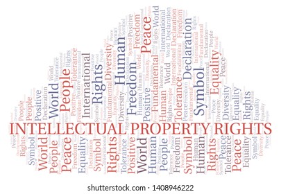 Intellectual Property Rights word cloud. Word cloud made with text only.