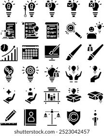 propriedade intelectual em estilo de ícone sólido