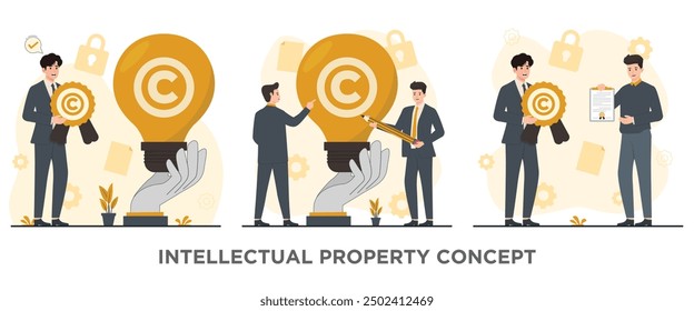 Intellectual property vector concept copyright illustration