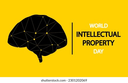 Intellectual property world day brain, vector art illustration.