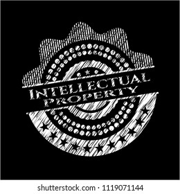 Intellectual property written with chalkboard texture
