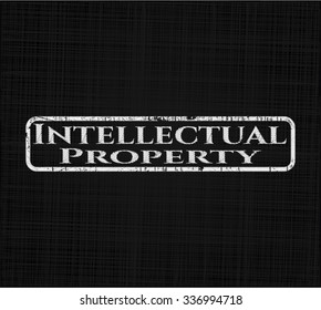 Intellectual property written with chalkboard texture