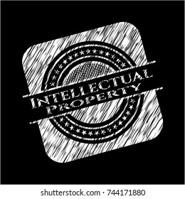 Intellectual property written on a chalkboard