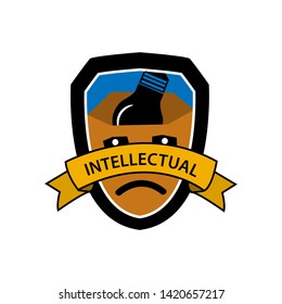 Intellectual protection vector icon, shield icon.