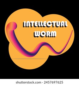 intellectual worm graphic print , Abstract fashion drawing and creative design for t-shirts, mugs, graphic tee, sweatshirt, cases, etc. Illustration in modern style for clothes and can be use for logo