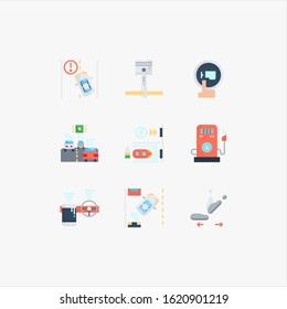 Intelligence automotive set icons illustration