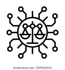 intelligence balance justice scale balanced Digital Icon 