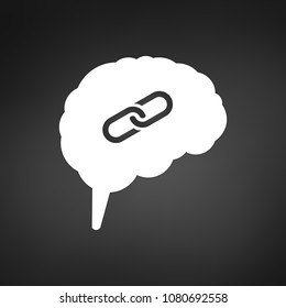 intelligence brain with connection or link icon. vector illustration isolated on black modern background.