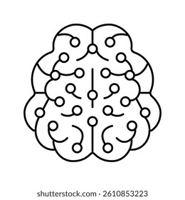 intelligence brain line icon vector. intelligence brain sign. isolated contour symbol black illustration