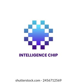 Intelligence Chip Logo. A sleek and modern logo representing an intelligence chip, symbolizing advanced technology and innovation.