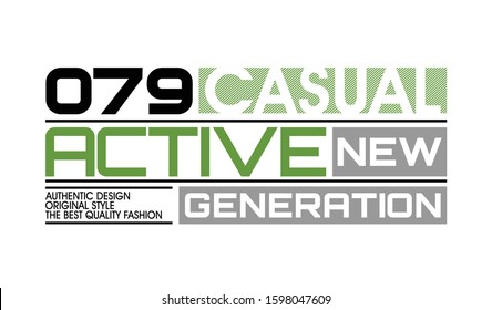 Intelligence Core and Raw Denim stylish t-shirt and apparel abstract design. Casual active generation. Vector print, typography, poster. Global swatches.