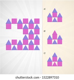 Intelligence development question - Figure completion, Visual intelligence, Practical questions IQ vector