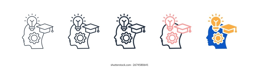 Intelligence different style icons set vector illustration.