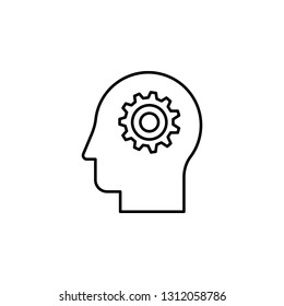 intelligence, gear, head icon. Element of Human resources for mobile concept and web apps illustration. Thin line icon for website design and development, app development