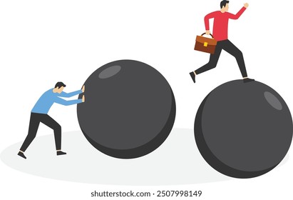 The intelligence to get the job done, Vector illustration in flat style
