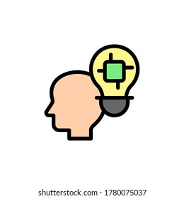 Intelligence, head, chip, bulb icon. Simple color with outline vector elements of innovations icons for ui and ux, website or mobile application