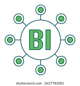 Intelligence Hub icon for business intelligence and analytics dashboards, ideal for data visualization, KPI tracking, and performance monitoring interfaces.