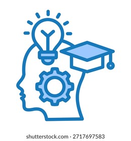 Ilustración vectorial de diseño de doble tono azul Intelligence Icon