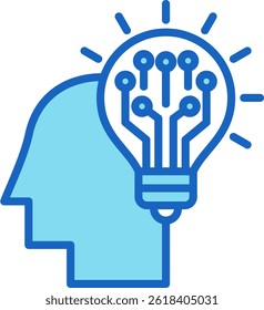 Intelligence Icon Blue Vector Illustration
