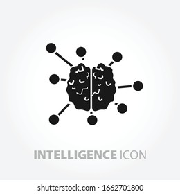 intelligence icon. brain solid icon.