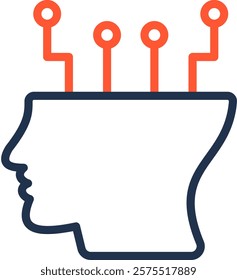 Intelligence Icon Color Line Vector Illustration