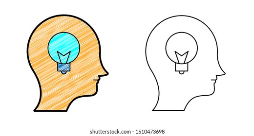 intelligence icon design vector with texture. editable outline for other style