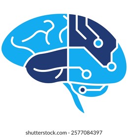 Intelligence Icon - Dual Tone Style - Neuroscience Theme