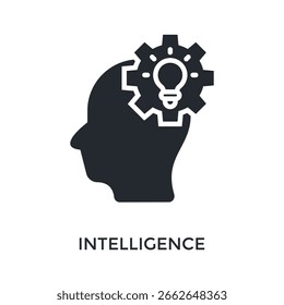 Estilo de glifo de icono de inteligencia. Ilustración vectorial Para El Diseño gráfico