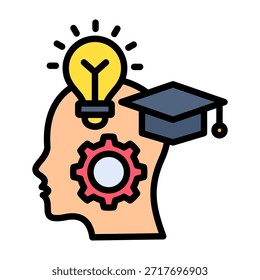 Ilustración vectorial de diseño de color lineal de Intelligence Icon
